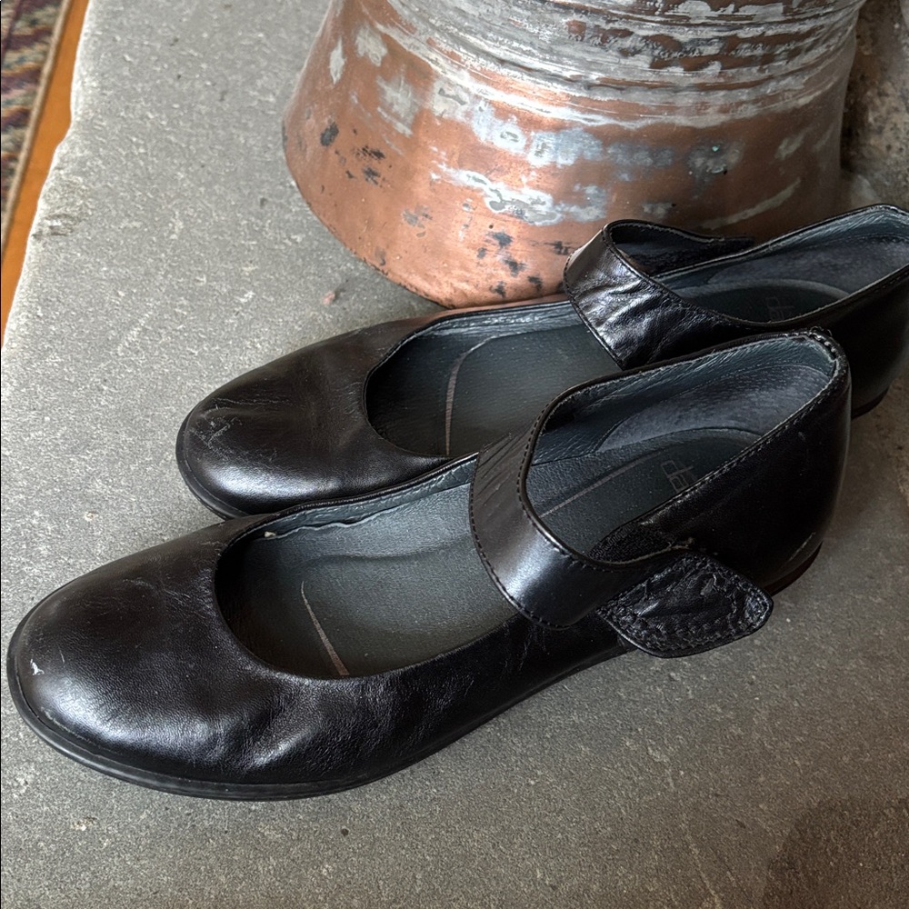 Dansko Soft Black Leather Mary Jane Shoes